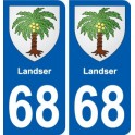 68 Landser blason autocollant plaque stickers ville