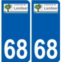 68 Landser logo autocollant plaque stickers ville
