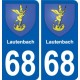 68 Lautenbach blason autocollant plaque stickers ville