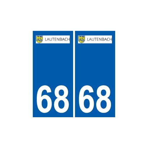 68 Lautenbach logo autocollant plaque stickers ville