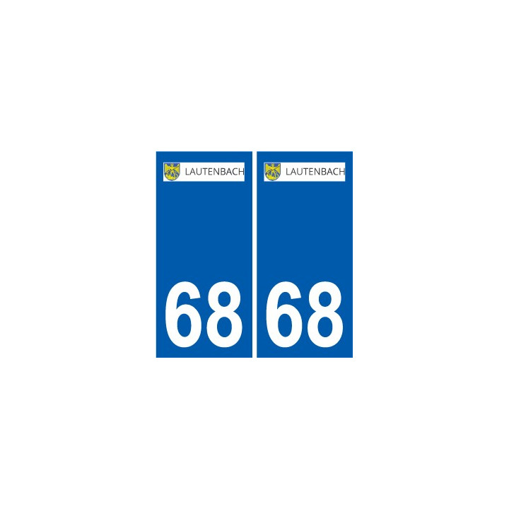 68 Lautenbach escudo de armas de la etiqueta engomada de la placa de pegatinas de la ciudad