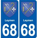 68 Leymen blason autocollant plaque stickers ville