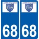 68 Leymen logo autocollant plaque stickers ville