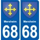 68 Merxheim blason autocollant plaque stickers ville