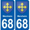 68 Merxheim wappen aufkleber typenschild aufkleber stadt