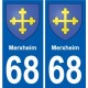 68 Merxheim blason autocollant plaque stickers ville