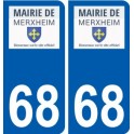68 Merxheim logo autocollant plaque stickers ville