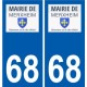 68 Merxheim logo autocollant plaque stickers ville