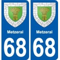 68 Metzeral blason autocollant plaque stickers ville