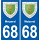 68 Metzeral escudo de armas de la etiqueta engomada de la placa de pegatinas de la ciudad