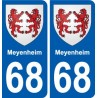 68 Meyenheim blason autocollant plaque stickers ville