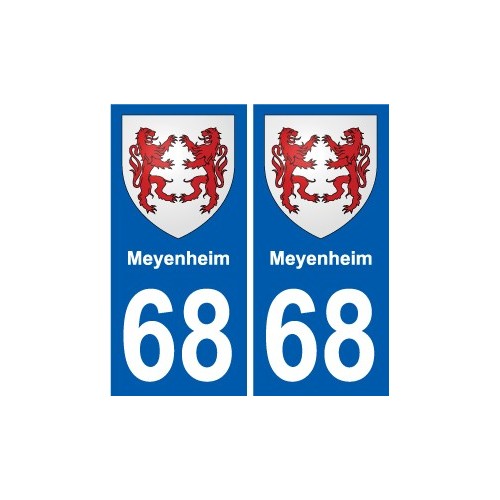 68 Meyenheim escudo de armas de la etiqueta engomada de la placa de pegatinas de la ciudad