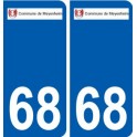 68 Meyenheim logo autocollant plaque stickers ville