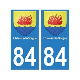84 Isle-sur-la-Sorgue blason ville autocollant plaque