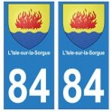 84 Isle-sur-la-Sorgue blason ville autocollant plaque