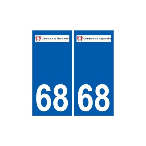 68 Meyenheim logo autocollant plaque stickers ville
