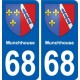 68 Munchhouse blason autocollant plaque stickers ville
