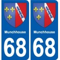 68 Munchhouse blason autocollant plaque stickers ville