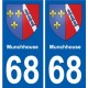 68 Munchhouse blason autocollant plaque stickers ville