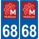 68 Munchhouse logo autocollant plaque stickers ville