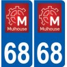 68 Munchhouse logo autocollant plaque stickers ville