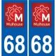 68 Munchhouse logo autocollant plaque stickers ville