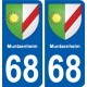 68 Muntzenheim blason autocollant plaque stickers ville