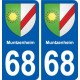 68 Muntzenheim coat of arms sticker plate stickers city