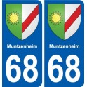 68 Muntzenheim blason autocollant plaque stickers ville