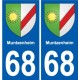 68 Muntzenheim blason autocollant plaque stickers ville