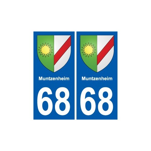 68 Muntzenheim coat of arms sticker plate stickers city