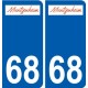 68 Muntzenheim logo autocollant plaque stickers ville