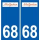 68 Muntzenheim logo autocollant plaque stickers ville