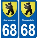68 Obersaasheim blason autocollant plaque stickers ville