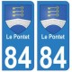 84 Le Pontet blason ville autocollant plaque