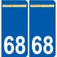 68 Obersaasheim logo autocollant plaque stickers ville