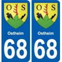 68 Ostheim blason autocollant plaque stickers ville