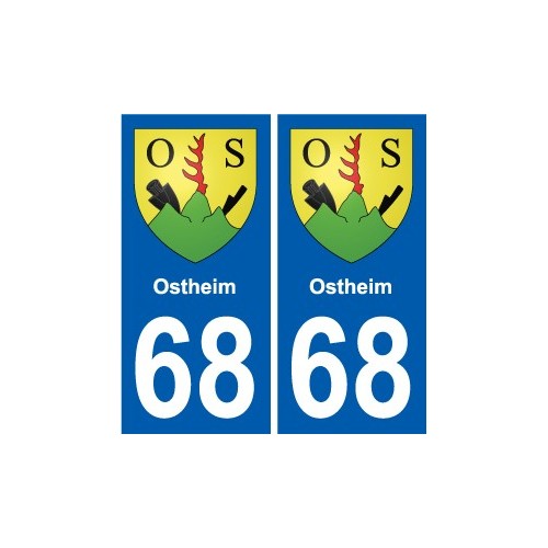 68 Ostheim blason autocollant plaque stickers ville