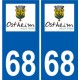 68 Ostheim logo autocollant plaque stickers ville