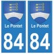 84 Le Pontet blason ville autocollant plaque
