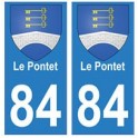 84 Le Pontet blason ville autocollant plaque