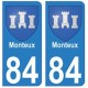 84 Monteux blason ville autocollant plaque