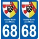68 Sainte-Marie-aux-Mines blason autocollant plaque stickers ville