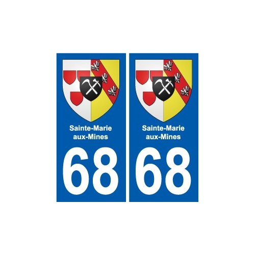 68 Sainte-Marie-aux-Mines blason autocollant plaque stickers ville