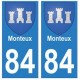 84 Monteux blason ville autocollant plaque