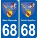 68 Saint-Hippolyte blason autocollant plaque stickers ville