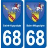 68 Saint-Hippolyte wappen aufkleber typenschild aufkleber stadt
