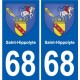 68 Saint-Hippolyte blason autocollant plaque stickers ville