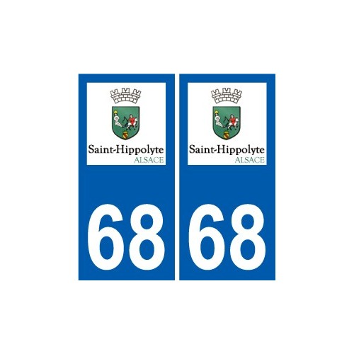 68 Saint-Hippolyte coat of arms sticker plate stickers city