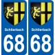 68 Schlierbach blason autocollant plaque stickers ville